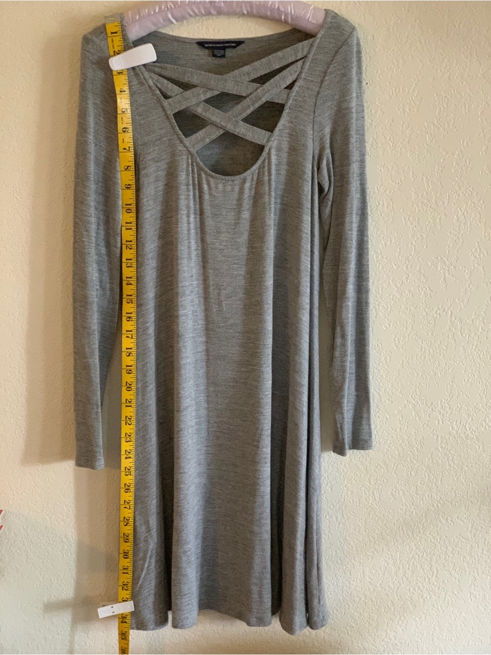 American Eagle Gray Lattice Dress XS - Super Stretchy & Soft! - Picture 6 of 9